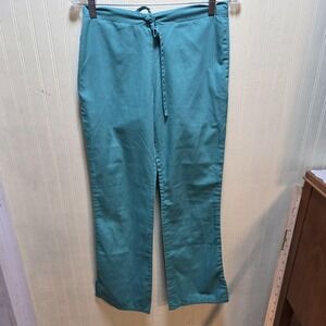 Cherokee Workwear Scrub Pants Womens XXS Green Drawstring Elastic Waist Pockets
